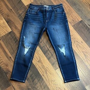KanCan Dark Blue Distressed Skinny Jeans